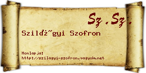 Szilágyi Szofron névjegykártya